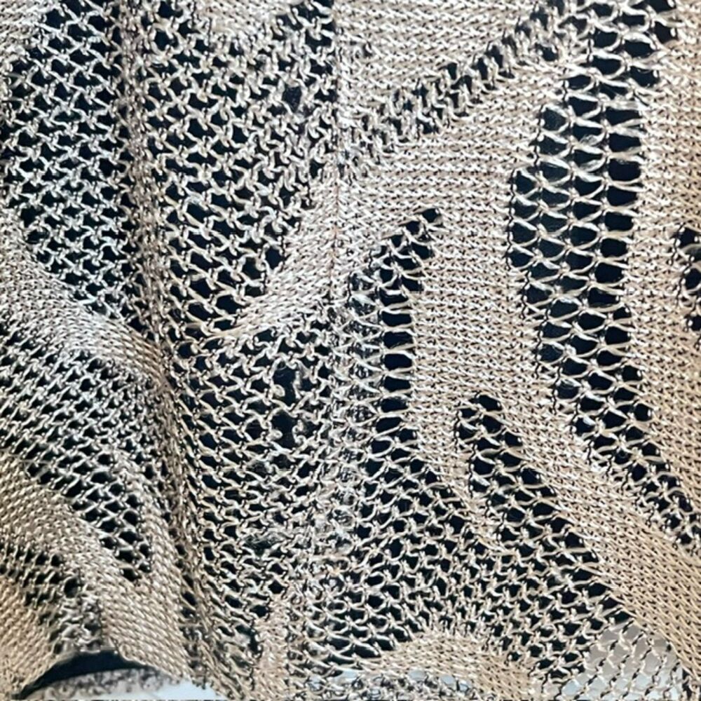 VTG 90s Giorgio Sant'Angelo Crochet Knit Leaf Maxi Dress Strap Back Size 9/10 - Picture 6 of 9